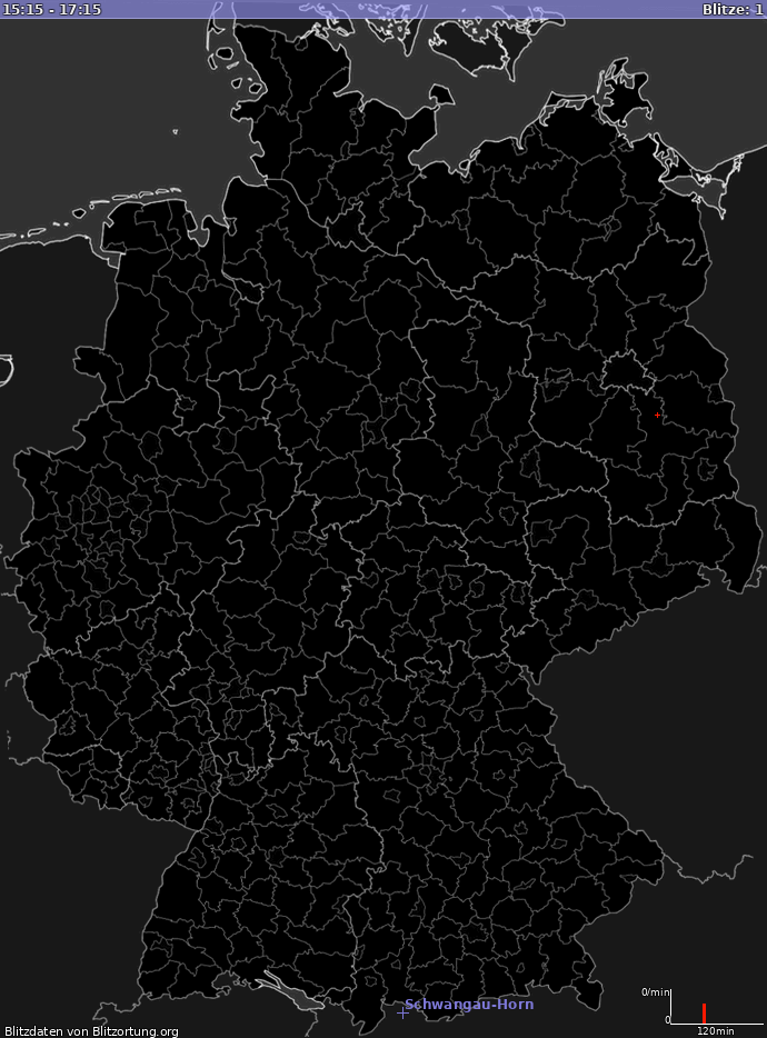 Mapa del relámpago Alemania 18/04/2024 20:54:50